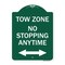 Signmission No Stopping Anytime W/ Bi-Directional Arrow, Green & White Aluminum Sign, 18" x 24", GW-1824-23579 A-DES-GW-1824-23579 - alternate 1